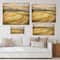 Designart - Golden Fields of Tuscany Italy - Country Print on Natural Pine Wood